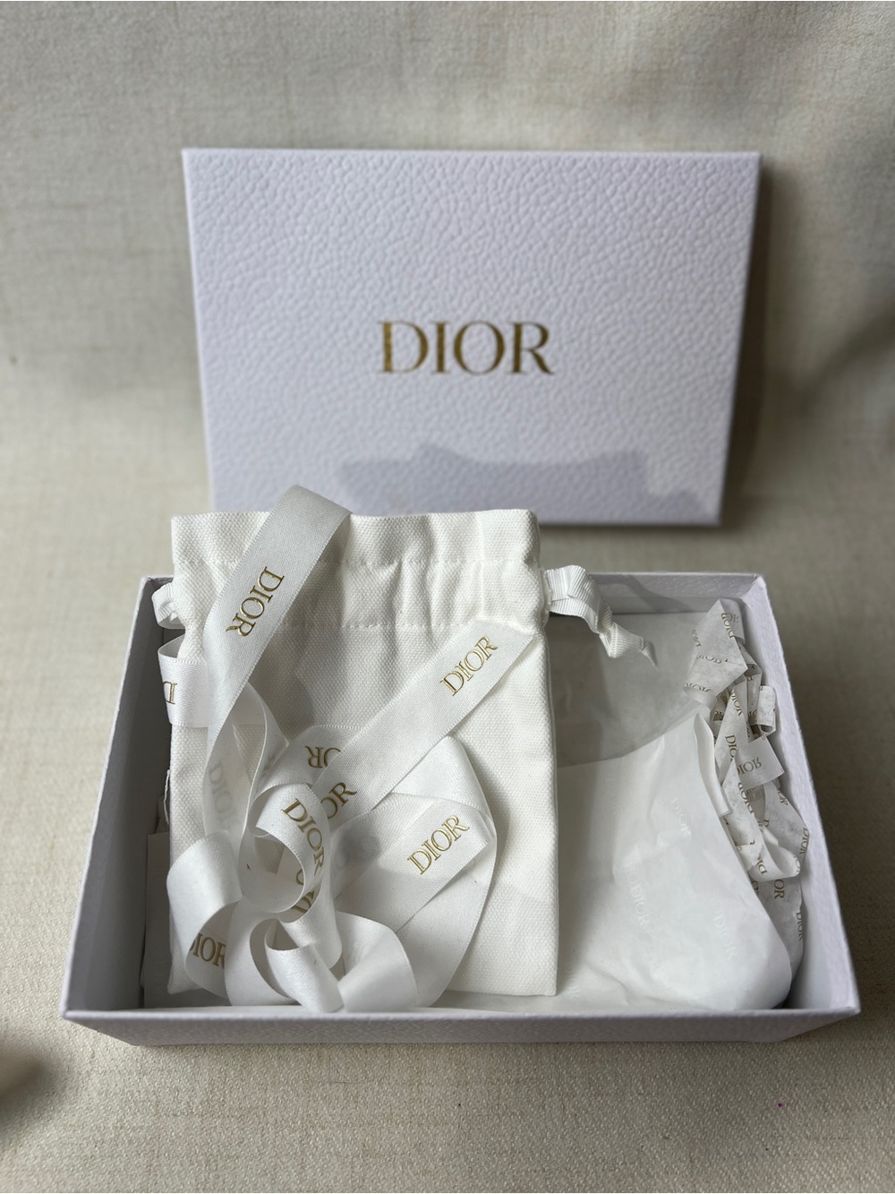 Authentic Dior Empty Gift Box w/ Ribbon & Dust Bag